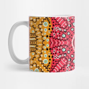 Red and orange abstract seamless kaleidoscope pattern Mug